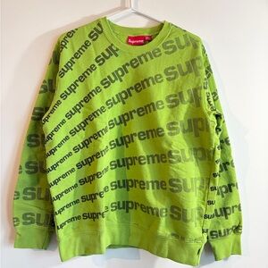 Supreme Lime Green Logo Crewneck Sweater